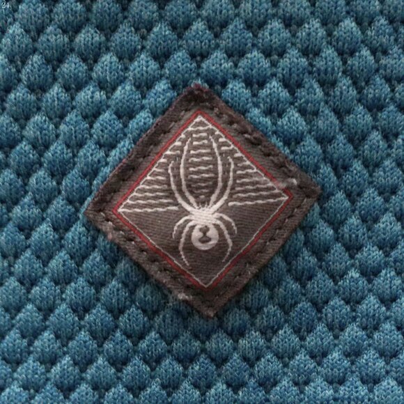 SPYDER Long Sleeve Hooded Zip-Up Ocean Blue w/White Color Blocking Jacket XL - Picture 7 of 11